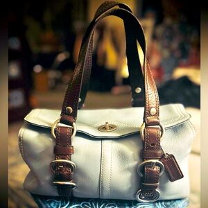 Coach Chelsea Turn-Lock Pebbled Leather Satchel circa 2008